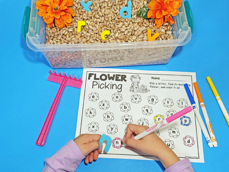 Alphabet Flower Garden Sensory Bin