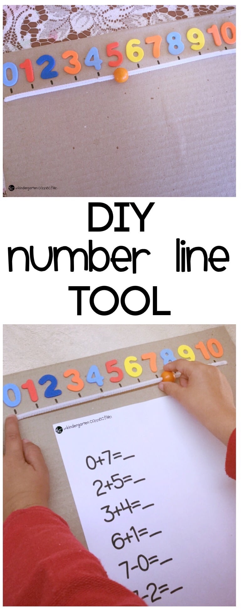 This easy DIY number line counting tool is perfect for young children that are starting to learn the concept of counting on a number line.
