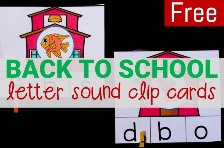 Back to School Letter Sounds Clip Cards