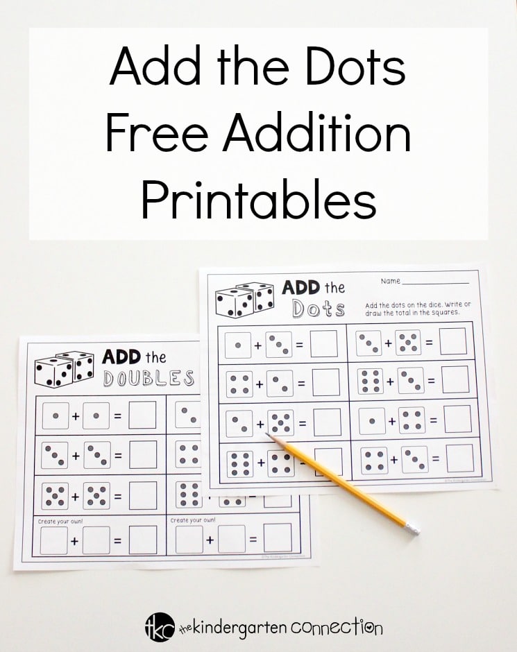 Add the Dots Addition & Add the Doubles Free Printables are perfect for centers, small groups or for homework! Grab these fun dice addition printables!