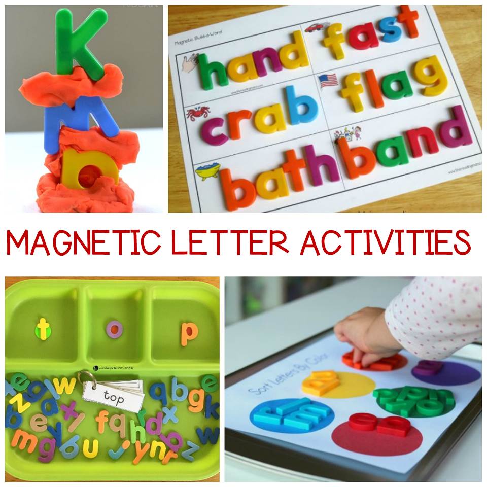 These magnetic letter activities are great for literacy centers. So many ways to practice early reading skills with Pre-K, Kindergarten, and 1st grade!
