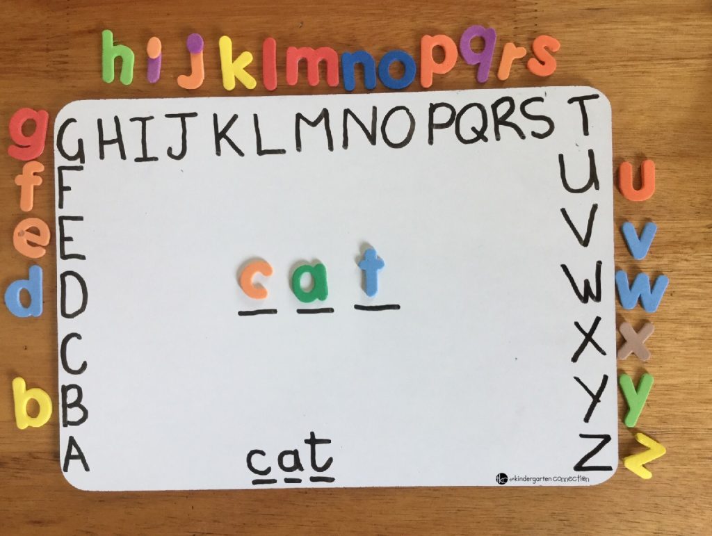 This hands-on alphabet activity works on ordering letters according to alphabetical order, matching upper and lower case letters plus spelling words.