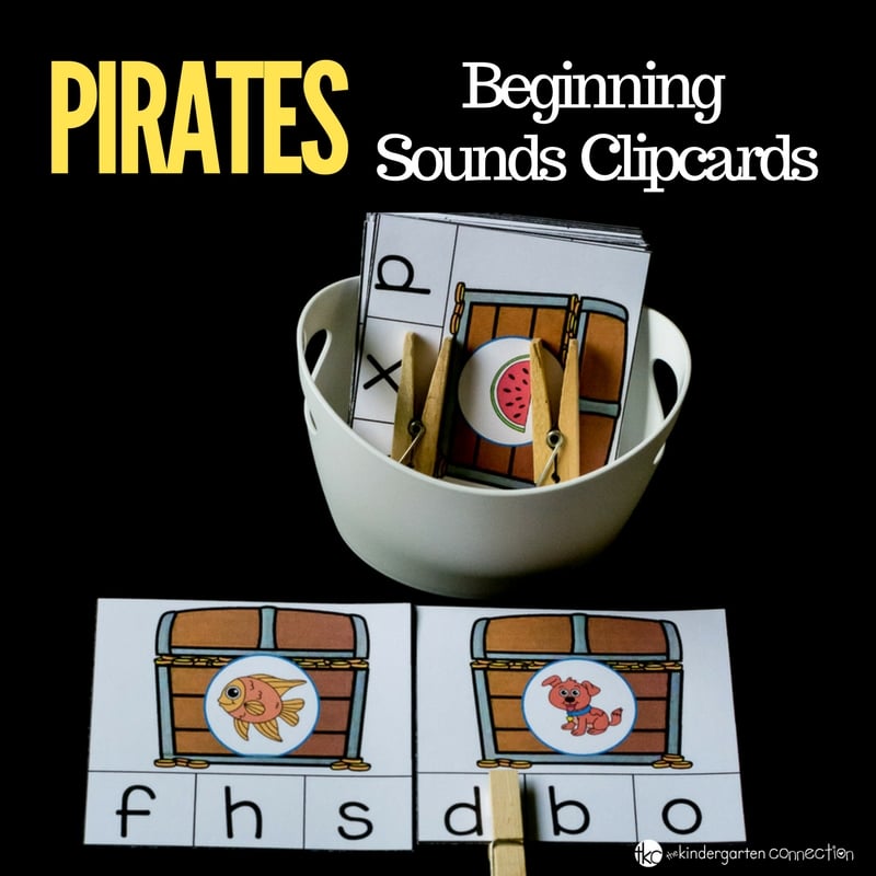 These pirate beginning sounds clip cards are great for working on letters and sounds with Pre-K and Kindergarten students! 