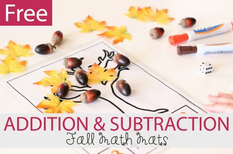 Addition and Subtraction Fall Math Mats