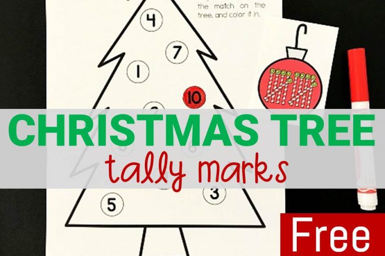 Christmas Tree Tally Marks Number Match