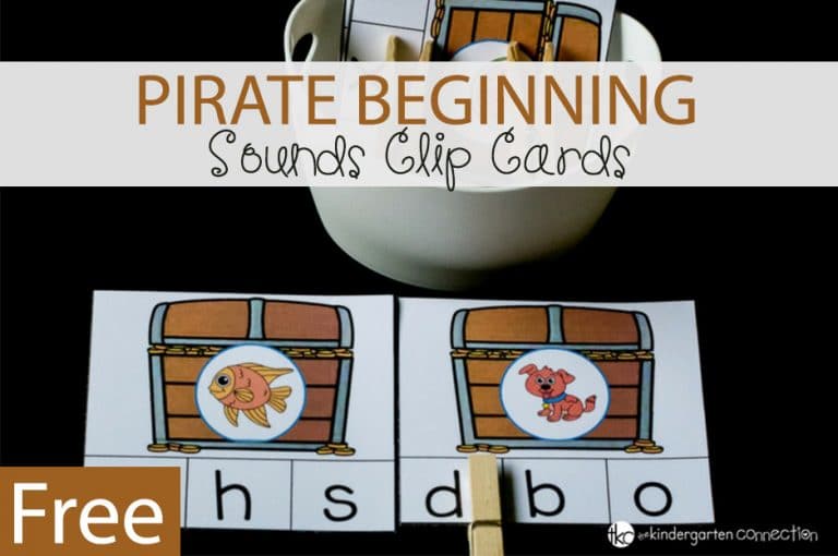Pirate Beginning Sounds Clip Cards