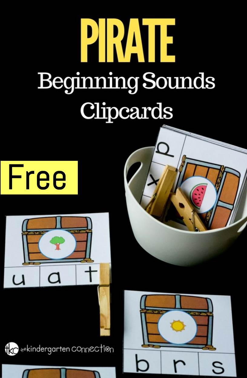 These pirate beginning sounds clip cards are great for working on letters and sounds with Pre-K and Kindergarten students! 