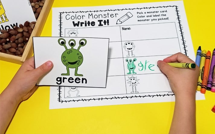 Write the Room Monster Color Words Activity