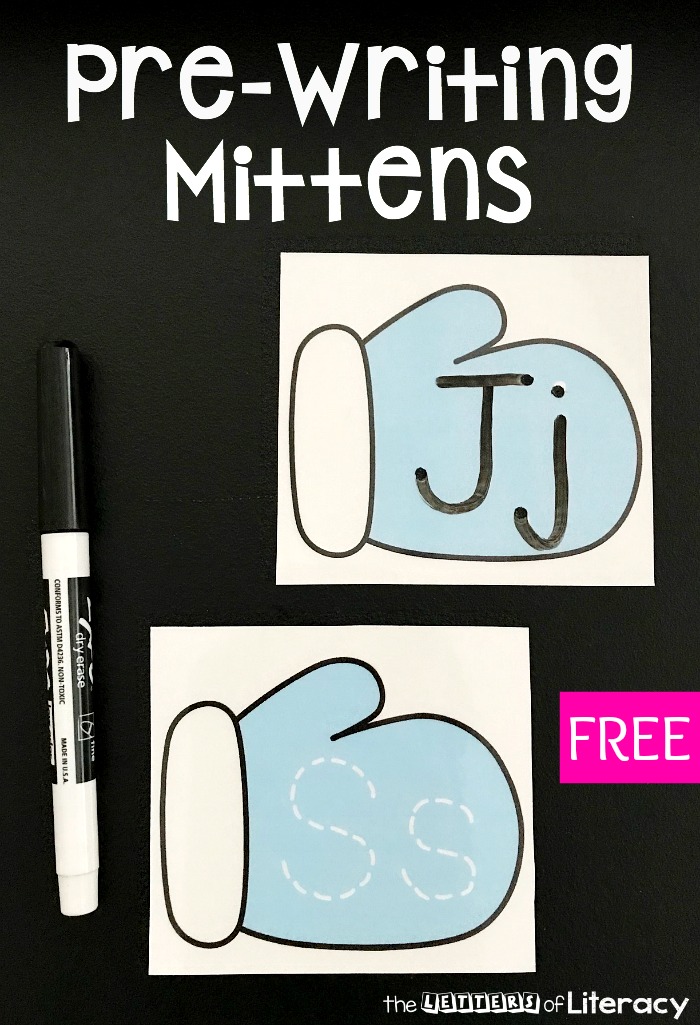 Mitten Pre-Writing Alphabet Tracing Cards