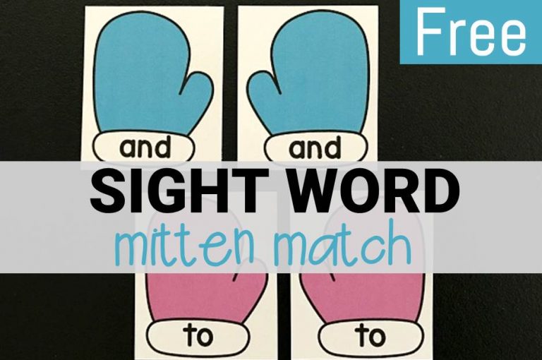 Sight Word Matching Mittens