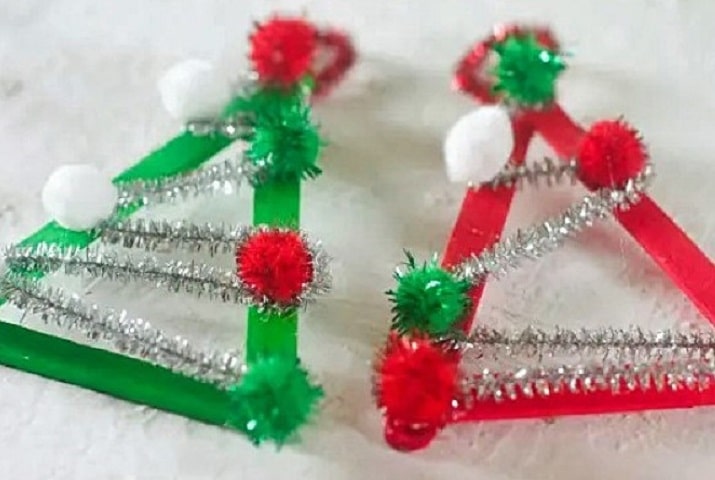 Christmas Tree Popsicle Stick Ornament
