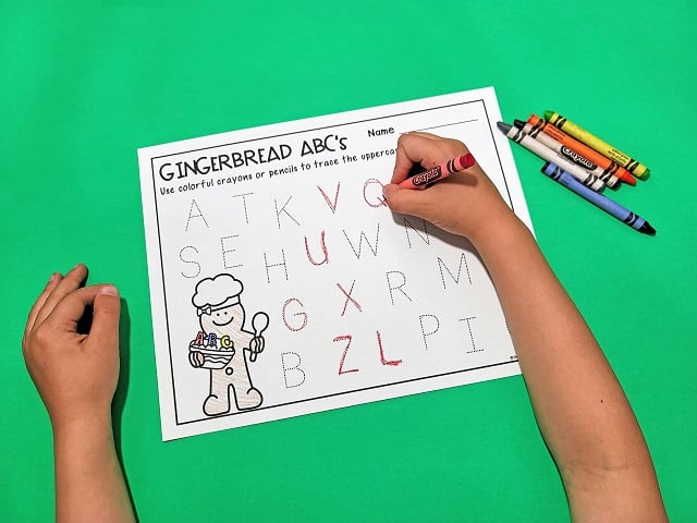 Letter Tracing Gingerbread Printables