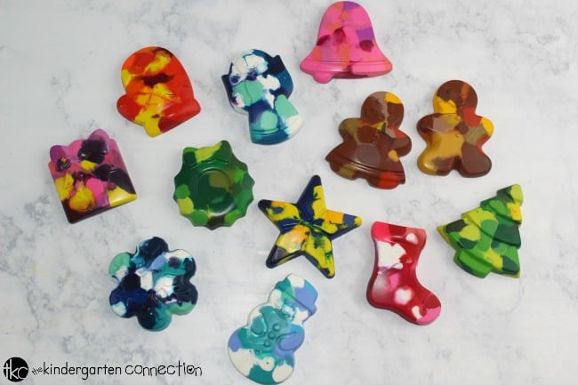 Recycled Crayons With Christmas Crayon Molds Craft For Kids