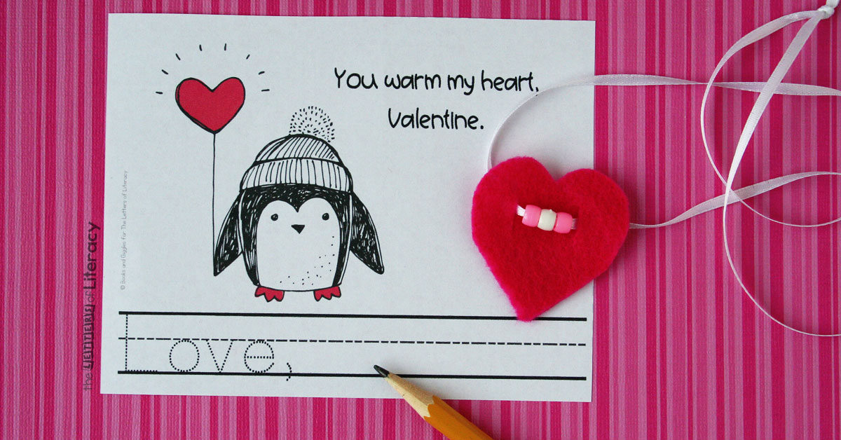 These penguin-themed printable Valentines are perfect for classroom Valentine's Day cards, and there is even a fun, non-candy gift to make with your students too. This would be so fun for Valentine's Day centers or a class Valentine's Day party! 