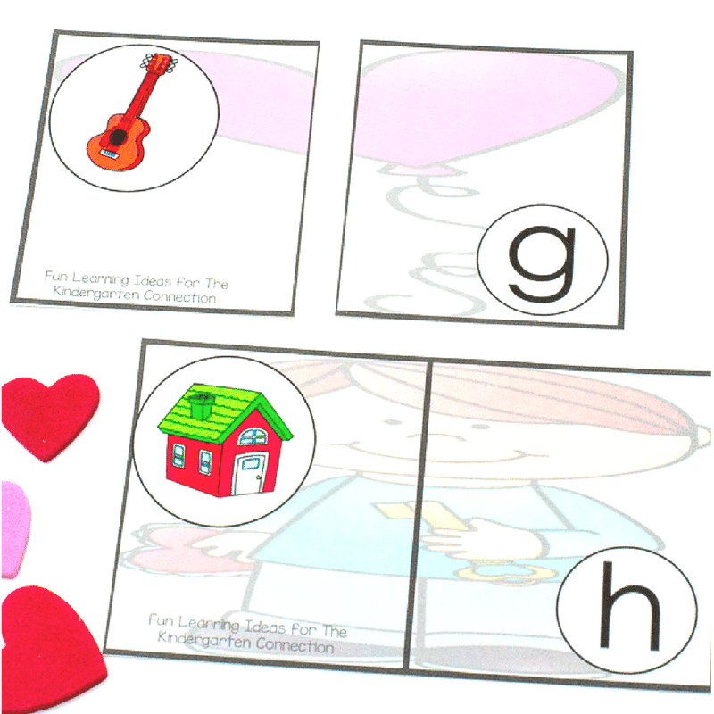 These hands-on Valentine's Day beginning sounds puzzles are sure to help your kids work on their letter identification and initial sounds!