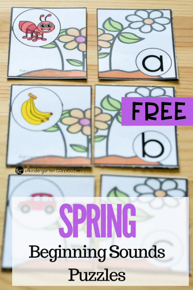 Looking for some Spring Literacy Centers for Pre-K and Kindergarten? These Spring Beginning Sound Puzzles are a great hands-on way to work on letters and sounds! 