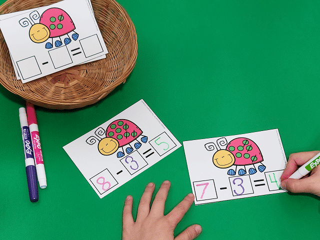 Bug Subtraction Cards