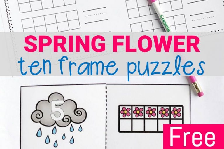 Spring Flower Ten Frame Puzzles