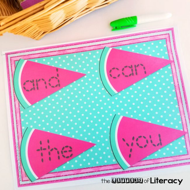 Watermelon Seed Sight Word Tracing Activity