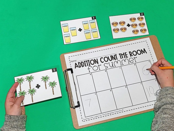 Summer Count the Room Addition Activity