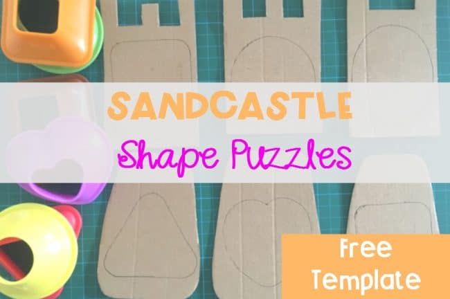 DIY Sandcastle Shape Puzzles with FREE printable templates for summer activity