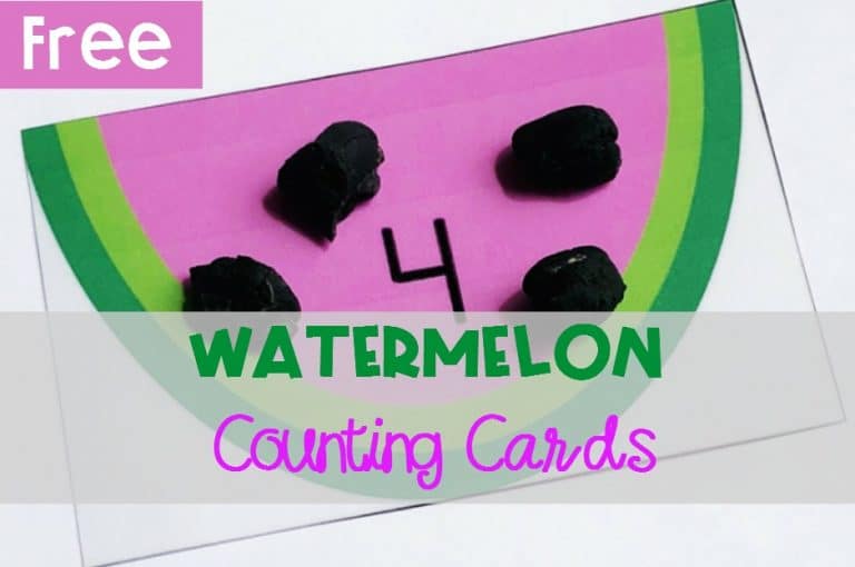 Watermelon Counting Cards Numbers 0-20
