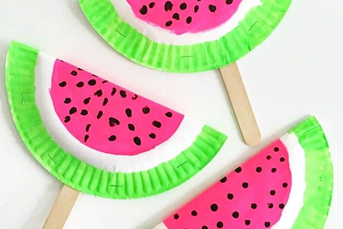 Paper Fan Watermelon Craft