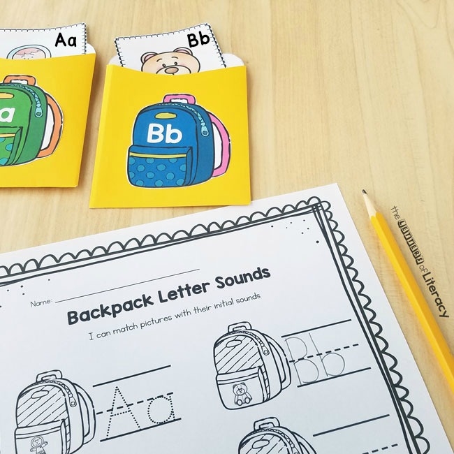Back to School Beginning Sound Sort Activity, for Kindergarten. Perfect for ABC centers, small groups and partner work.