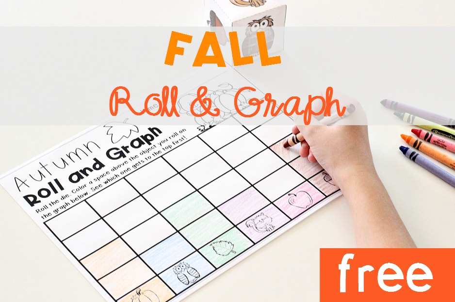 Fall Roll and Graph Math Activity FREE Printable