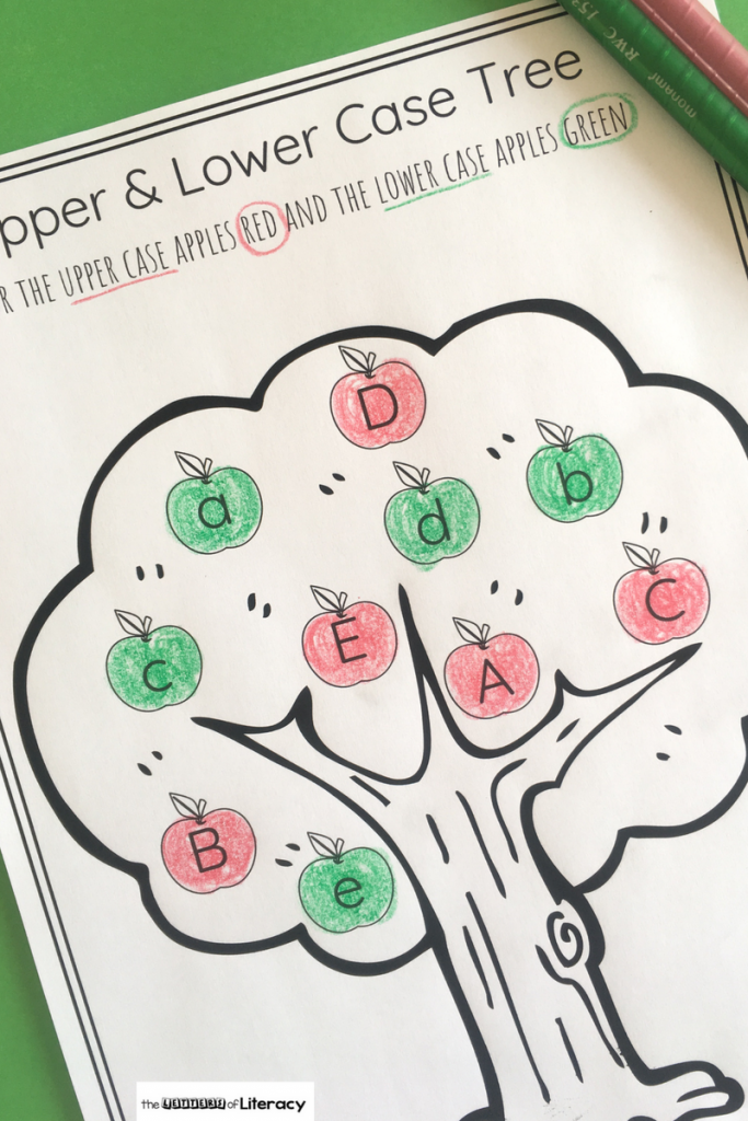 Work on identifying upper and lowercase letters this fall with this free apple tree upper and lowercase letter sort! Perfect for Pre-K and Kindergarten. 