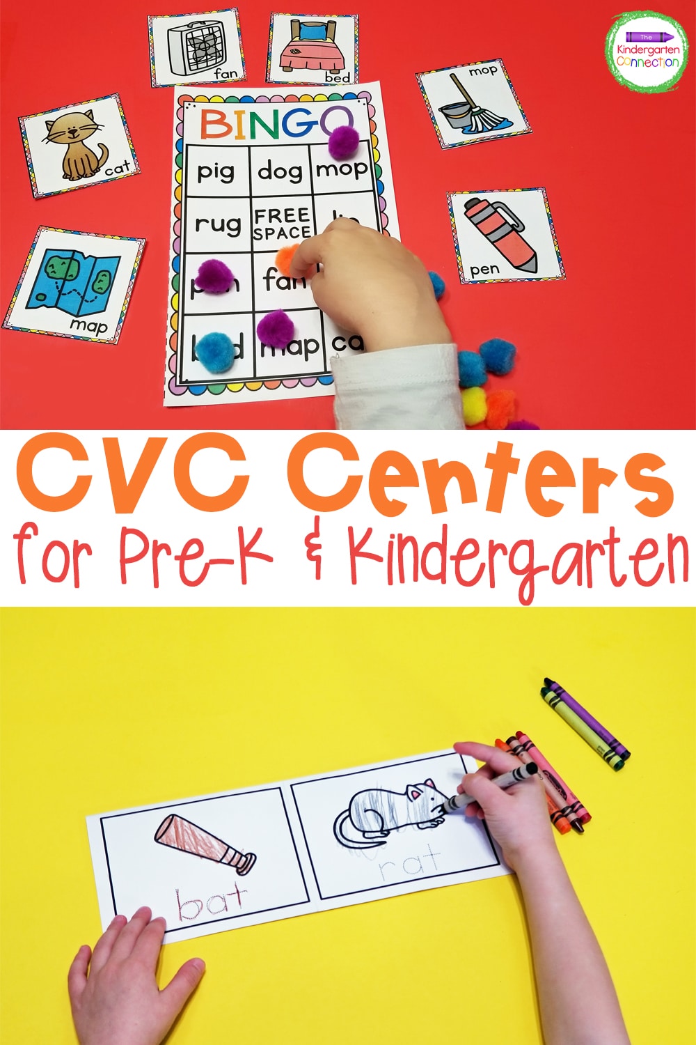 CVC Word Activities and Centers for Pre-K & Kindergarten