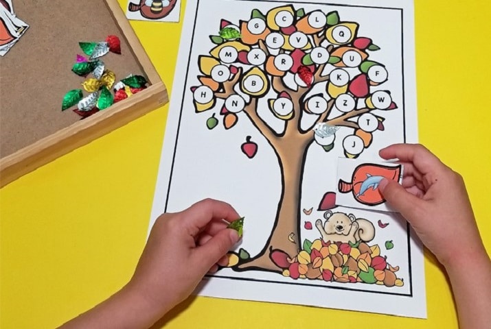 Fall Leaves Beginning Sounds Activity