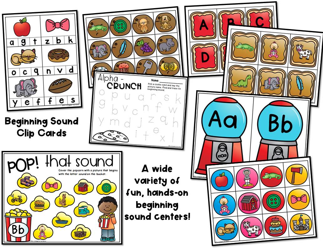 Basket of Beginning Sounds Phonics Literacy Centers Kindergarten Preschool