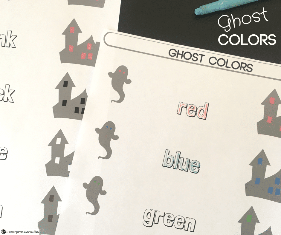 learning color words Halloween printable