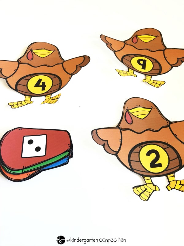 Build a Turkey Number Sense Activity Sort, free printable for kindergarten