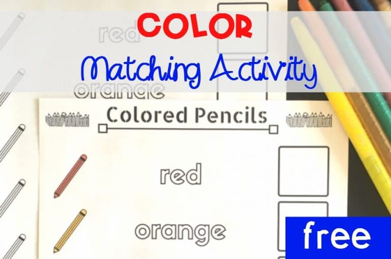 Colored Pencils Color Matching Activity