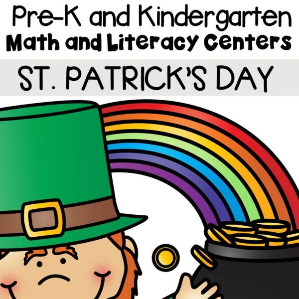 This pack is filled with engaging math and literacy centers for Pre-K and Kindergarten students with a St. Patrick’s Day theme, (this includes leprechauns, shamrocks, gold, rainbows, etc.