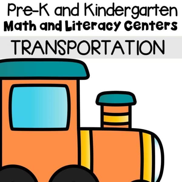 This pack is filled with engaging math and literacy centers for Pre-K and Kindergarten students with a transportation theme.