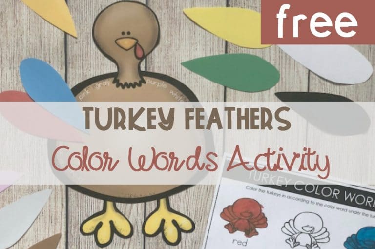 Thanksgiving Color Words Activity