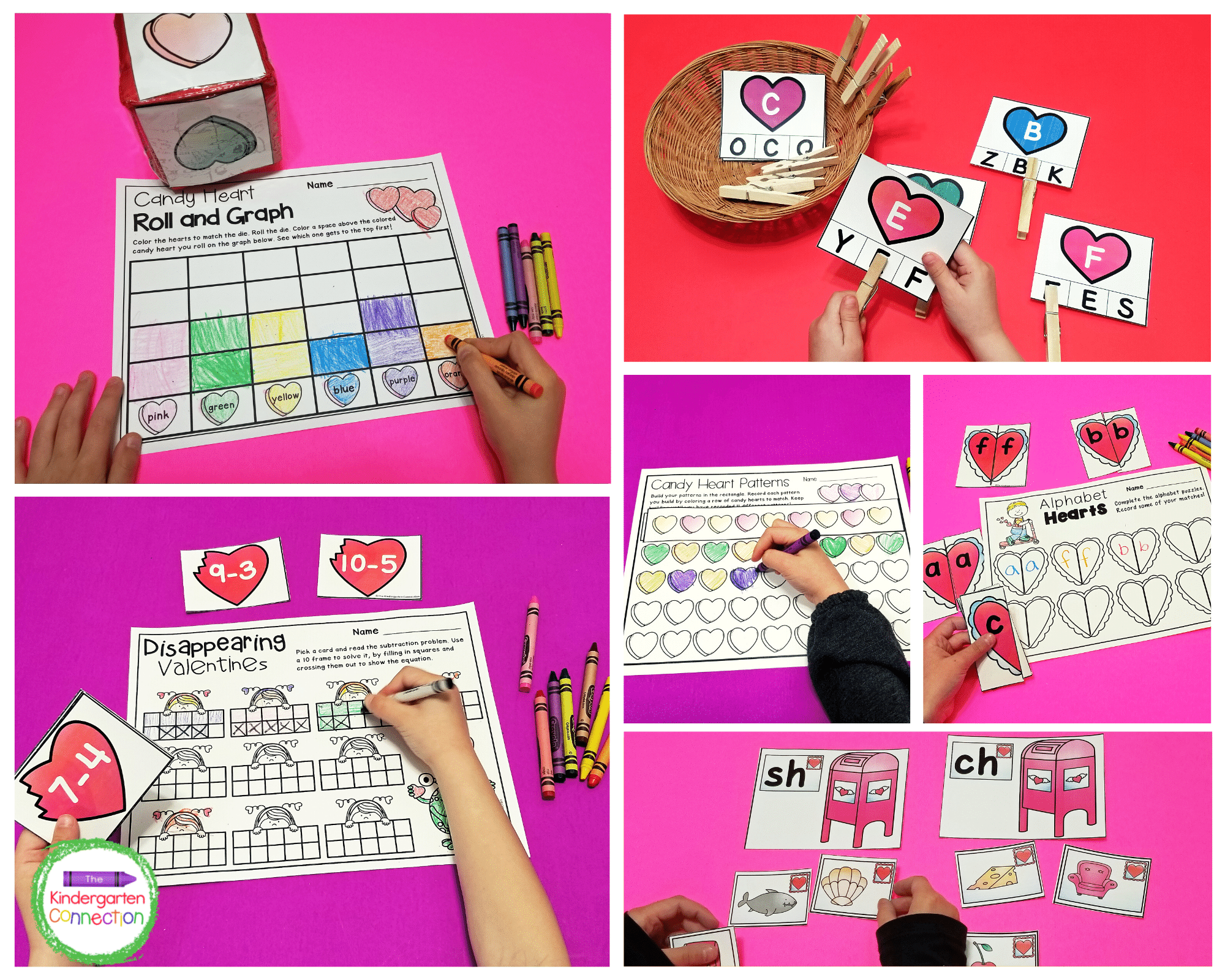 These Valentine's Day activities are a fun, easy-prep way for kids to work on important math and literacy skills.