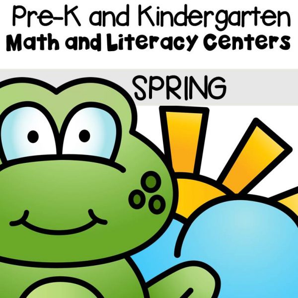This pack is filled with engaging math and literacy centers for Pre-K and Kindergarten students with a spring theme .