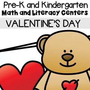 This pack is filled with engaging math and literacy centers for Pre-K and Kindergarten students with a Valentine’s Day theme.