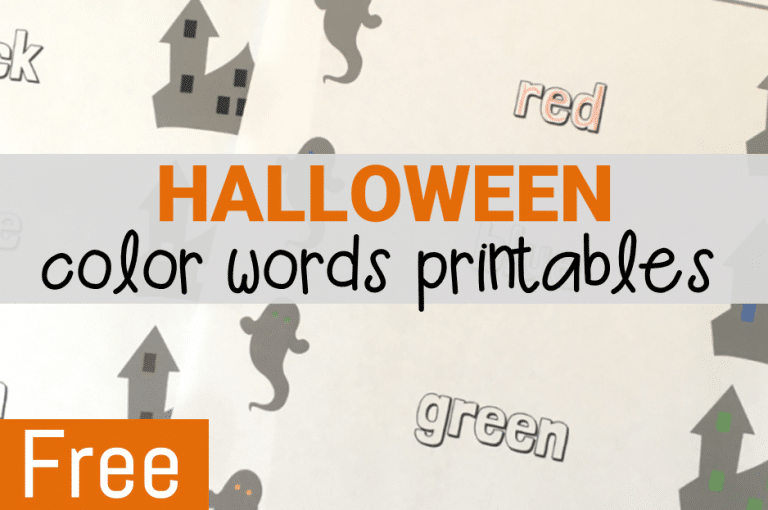 Learning Color Words Halloween Printable