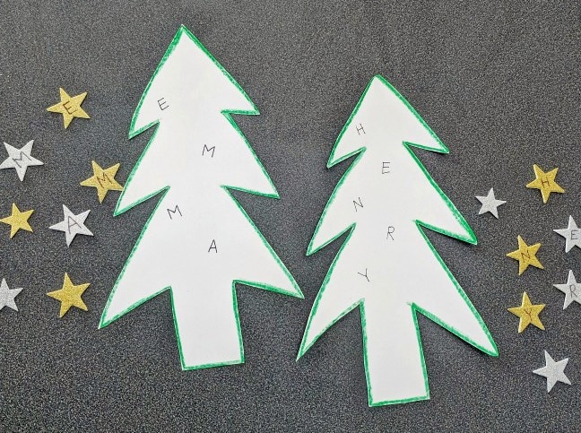 Christmas Tree Name Building Activity