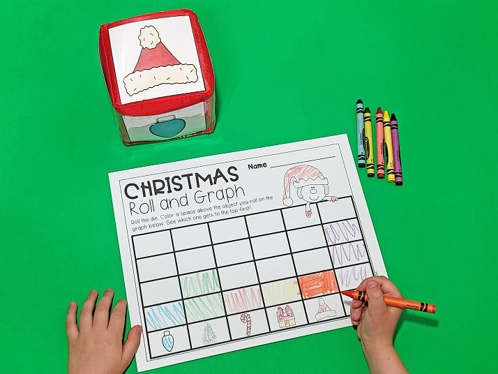 Roll and Graph Christmas Math Activity