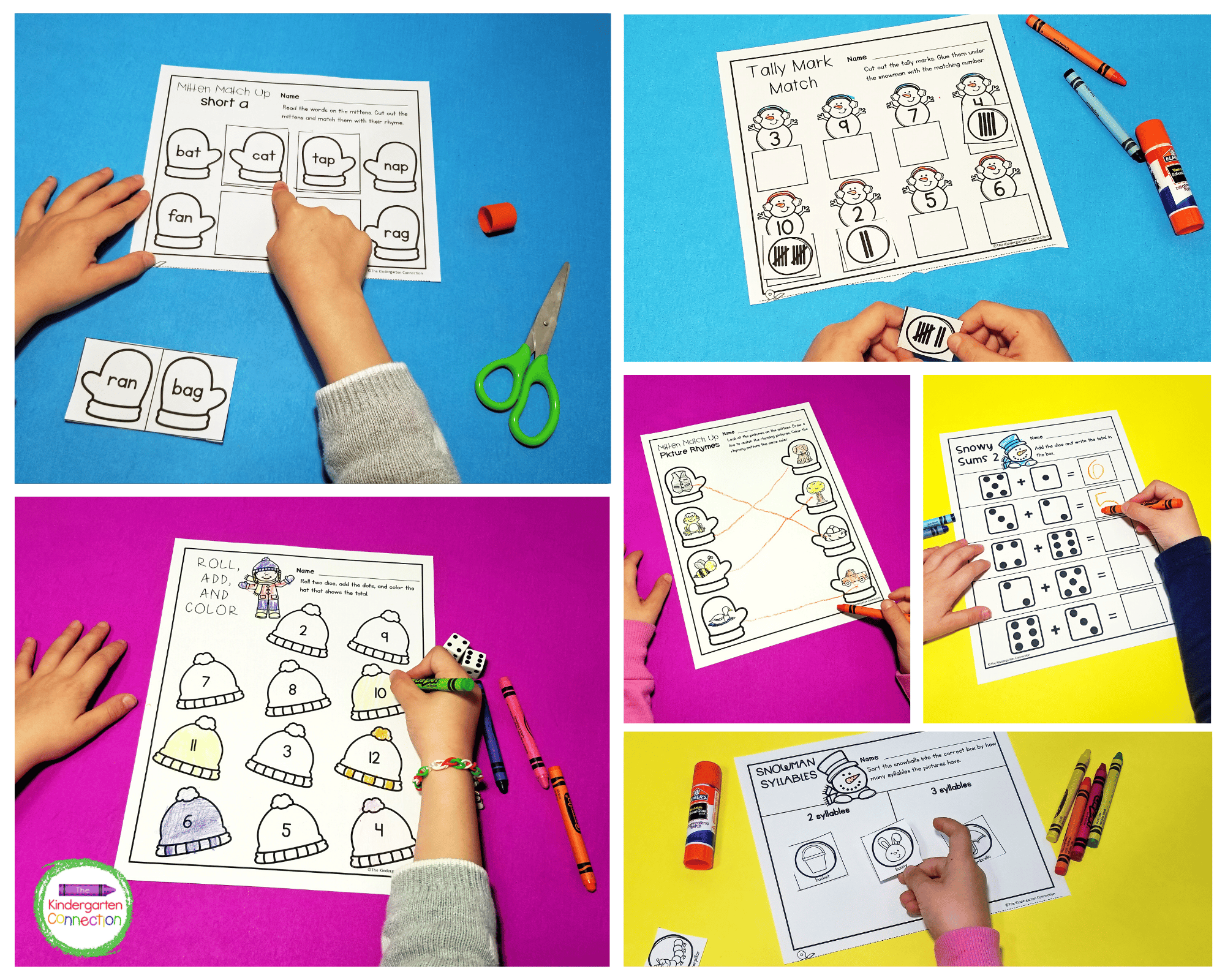 This resource pack contains 40 no-prep math and literacy printables that are ready in a pinch.