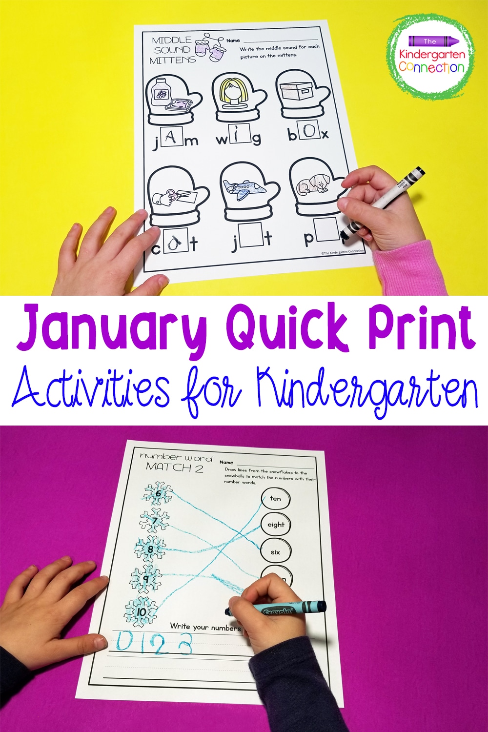 These Kindergarten January Printables for Math and Literacy  require no prep and are perfect as simple morning work or take-home activities!