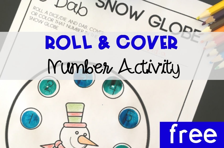Roll and Cover Snow Glober Number Activity