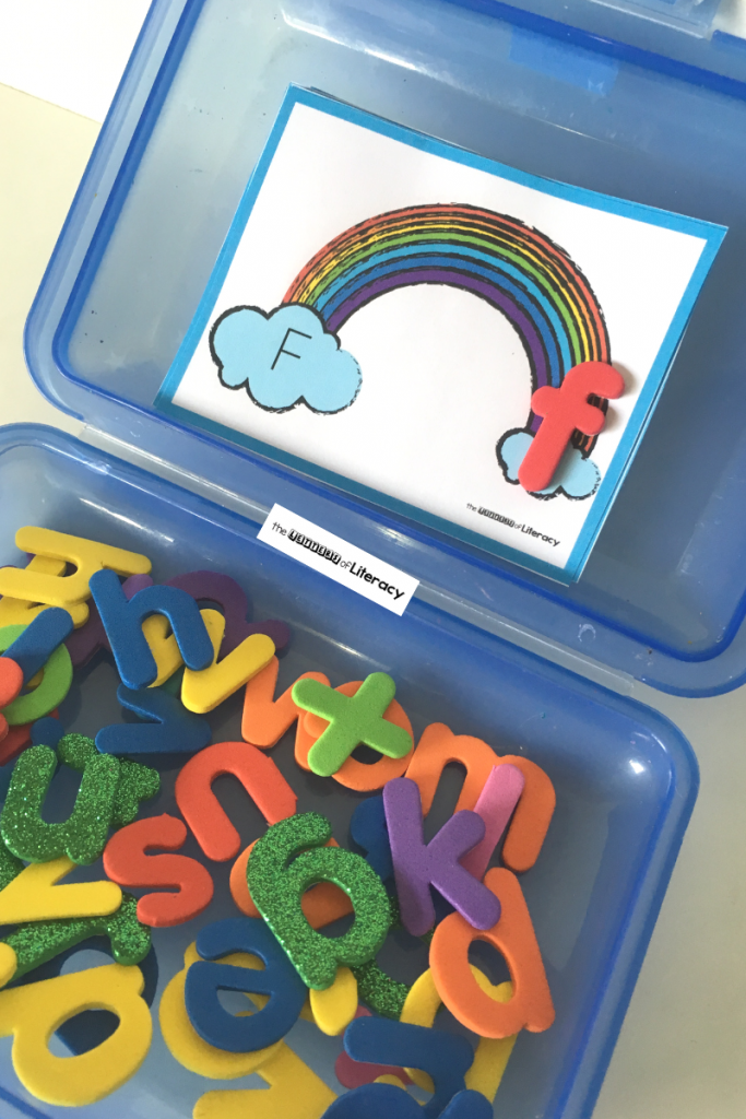 Grab our FREE Printable Rainbow Upper and Lowercase Matching Activity for your literacy center this spring! Perfect for pre-k and kindergarten students!
