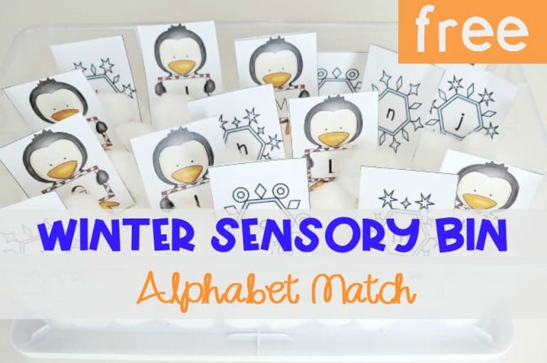 Winter Sensory Bin Alphabet Match